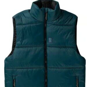 Topo Designs Puffer Vest Pond Blue Nylon Water-Resistant Zippered Pockets